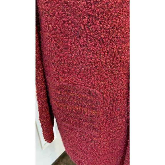 Habitat Cardigan Women's LG Chunky Knit Red/Pink Cowl Neck Open Front Lagenlook - Picture 9 of 16